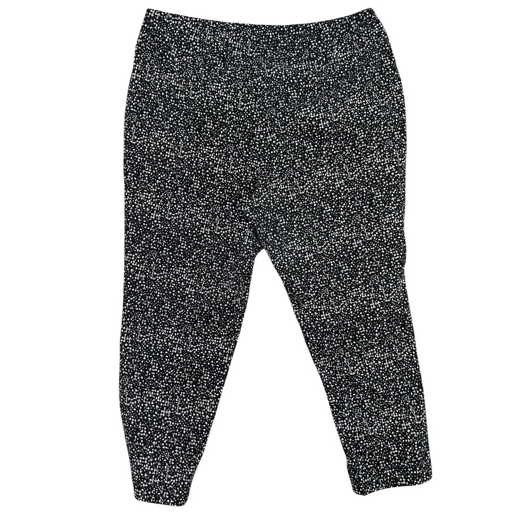 Lane Bryant Women 20 Dress Pants Black White Speckled Dot Ankle Trousers Size 20